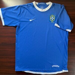 Nike Brazil Jersey Away Soccer 2006 National Mens Blue Size Large